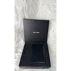 Saint‎ Laurent "For You" YSL Black Leather Metal Purse Travel Compact Mirror